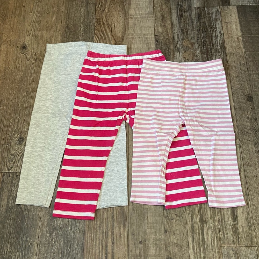 3 pairs Leggings solid and striped